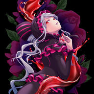 character:shalltear_bloodfallen copyright:overlord_(maruyama) general:1girl general:blood general:flower general:k-ta general:long_hair general:red_eyes general:solo general:white_hair technical:grabber // 900x900 // 583.9KB