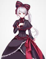 character:shalltear_bloodfallen copyright:overlord_(maruyama) general:1girl general:bonnet general:bow general:dress general:female general:gothic_lolita general:lolita_fashion general:long_hair general:looking_at_viewer general:memmemme general:ponytail general:red_eyes general:silver_hair general:solo general:standing general:tied_hair medium:simple_background tagme technical:grabber // 823x1060 // 482.5KB