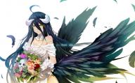 artist:bba1985 character:albedo copyright:madhouse copyright:overlord_(maruyama) general:ahoge general:black_hair general:bouquet general:dress general:feather_(feathers) general:flower_(flowers) general:girl general:highres general:horn_(horns) general:long_hair general:single general:skull general:white_background general:wide_image general:wings general:yellow_eyes tagme technical:grabber // 1742x1080 // 935.0KB