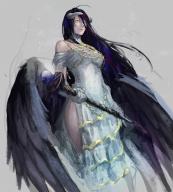 artist:porino character:albedo copyright:overlord_(maruyama) general:ahoge general:black_hair general:blue_hair general:dress general:gloves general:horns general:long_hair general:staff general:wings general:yellow_eyes tagme technical:grabber // 1000x1105 // 1.3MB