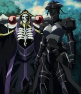 artist:stitches-anon character:ainz_ooal_gown character:albedo character:pandora's_actor general:anime_overlord_s4 general:armor general:screencap general:stitches // 1920x2203 // 1.6MB