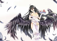 artist:white_crow character:albedo copyright:overlord_(maruyama) general:black_hair general:breasts general:cleavage general:demon general:drink general:feathers general:horns general:long_hair general:wings general:yellow_eyes tagme technical:grabber // 2000x1440 // 2.2MB