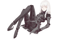 artist:tuzki character:cibo copyright:blame! general:1girl general:bodysuit general:cyborg general:hime_cut general:long_hair general:looking_at_viewer general:simple_background general:solo general:white_background general:white_eyes general:white_hair meta:commentary_request meta:photoshop_(medium) technical:grabber // 1240x874 // 336.5KB