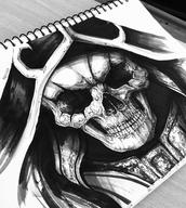 character:ainz_ooal_gown copyright:overlord_(maruyama) technical:grabber unknown:aniz unknown:dark unknown:pendrawing unknown:skull // 2252x2509 // 1.7MB