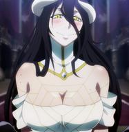 character:albedo copyright:overlord_(maruyama) general:1girl general:bare_shoulders general:black_hair general:blush general:breasts general:cleavage general:demon general:demon_girl general:dress general:female general:gloves general:happy general:horns general:large_breasts general:long_hair general:looking_at_viewer general:open_mouth general:screencap general:smile general:solo general:standing general:succubus general:yellow_eyes medium:high_resolution medium:stitched tagme technical:grabber // 1920x1976 // 968.4KB