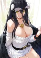 artist:hews_hack character:albedo copyright:overlord_(maruyama) general:1girl general:arm_behind_back general:bare_shoulders general:belt general:belt_buckle general:black_hair general:black_ribbon general:black_wings general:breasts general:buckle general:cleavage general:collarbone general:curtains general:dress general:feathered_wings general:green_eyes general:hair_between_eyes general:horn_ribbon general:horns general:jewelry general:large_breasts general:long_hair general:looking_at_viewer general:necklace general:off-shoulder_dress general:off_shoulder general:ribbon general:short_dress general:sitting general:smile general:solo general:very_long_hair general:white_dress general:wings general:wrist_ribbon meta:highres technical:grabber // 990x1408 // 1.2MB