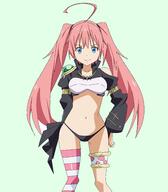 character:milim_nava copyright:tensei_shitara_slime_datta_ken general:1girl general:ahoge general:blue_eyes general:cowboy_shot general:long_hair general:navel general:pink_hair general:simple_background general:smile general:solo general:twintails meta:absurdres meta:highres technical:grabber // 3064x3492 // 180.8KB