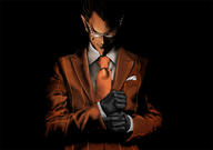 artist:artist_request character:demiurge copyright:overlord_(maruyama) general:1boy general:black_background general:black_hair general:glasses general:gloves general:male_focus general:necktie general:pinstripe_suit general:pointy_ears general:simple_background general:smile general:solo tagme technical:grabber // 1108x780 // 251.1KB