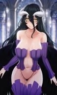 artist:the_amazing_gambit character:albedo character:olga_discordia copyright:overlord_(maruyama) general:1girl general:bangs general:bare_shoulders general:black_hair general:blush general:breasts general:cosplay general:demon_girl general:horns general:large_breasts general:long_hair general:navel general:panties general:smile general:sweat general:underwear general:yellow_eyes meta:absurdres meta:highres meta:tagme technical:grabber // 2000x3322 // 5.6MB