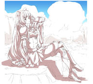 artist:syasyajin character:raphtalia copyright:tate_no_yuusha_no_nariagari general:1girl general:adjusting_hair general:animal_ears general:belt general:blue_sky general:boots general:crossed_legs general:full_body general:long_hair general:monochrome general:outdoors general:raccoon_ears general:sitting general:skirt general:sky general:solo general:spot_color general:very_long_hair meta:highres technical:grabber // 2624x2363 // 1.9MB