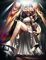 artist:btraphen character:albedo copyright:overlord_(maruyama) general:dress general:feet general:horns general:wings technical:grabber // 1200x1553 // 1.3MB
