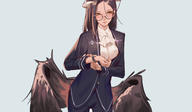 artist:krin character:albedo copyright:overlord general:brown_hair general:demon general:glasses general:horns general:long_hair general:suit general:wings general:wristwear general:yellow_eyes tagme technical:grabber // 1466x857 // 355.3KB