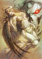 Mangaka:A-syun Series:Overlord character:ainz_ooal_gown character:albedo technical:grabber // 708x1000 // 507.0KB