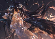 artist:azomo character:albedo copyright:overlord general:cleavage general:dress general:horns general:wings technical:grabber // 2263x1600 // 2.1MB