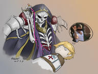 character:ainz_ooal_gown character:neia_baraja copyright:overlord_(maruyama) technical:grabber unknown:saltbae unknown:同人 unknown:涂鸦 // 1849x1385 // 880.4KB