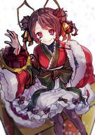 artist:poppu character:entoma_vasilissa_zeta copyright:overlord_(maruyama) general:1girl general:antennae general:apron general:arthropod_girl general:bell general:black_pantyhose general:blood general:blood_on_hands general:bow general:cake general:christmas general:double_bun general:extra_pupils general:fangs general:feet_out_of_frame general:food general:fork general:green_bow general:hair_bell general:hair_bun general:hair_ornament general:hair_ribbon general:holding general:holding_cake general:holding_food general:holding_fork general:japanese_clothes general:kimono general:looking_at_viewer general:monster_girl general:pantyhose general:purple_hair general:red_eyes general:red_kimono general:ribbon general:severed_hand general:short_hair general:sitting general:sitting_on_object general:skin_fangs general:sleeves_past_wrists general:smile general:snowing general:solo general:spider_web_print general:waist_apron general:waist_bow general:wide_sleeves meta:commentary_request meta:highres meta:partial_commentary technical:grabber // 1191x1684 // 1.8MB