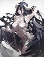 artist:fajyobore323 character:albedo copyright:madhouse copyright:overlord_(maruyama) general:adjusting_hair general:ahoge general:arm_up general:armpit_(armpits) general:bikini general:black_hair general:black_wings general:breasts general:demon_girl general:fringe general:girl general:hair_between_eyes general:horn_(horns) general:large_breasts general:light_erotic general:long_hair general:looking_away general:navel general:parted_lips general:simple_background general:single general:standing general:strap_gap general:swimsuit general:tall_image general:white_background general:white_bikini general:wings general:wrist_cuffs general:yellow_eyes technical:grabber // 1152x1500 // 1.3MB