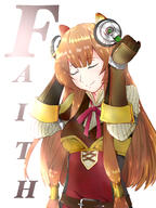 artist:ma_bo_do_hugozen character:raphtalia copyright:tate_no_yuusha_no_nariagari general:1girl general:animal_ear_fluff general:animal_ears general:arm_cuffs general:armor general:belt general:black_dress general:blunt_bangs general:breastplate general:breasts general:brown_belt general:brown_gloves general:brown_hair general:closed_eyes general:closed_mouth general:dress general:elbow_gloves general:english_text general:gloves general:hair_tubes general:headphones general:holding general:holding_headphones general:layered_dress general:leather_armor general:listening_to_music general:long_hair general:long_sleeves general:multicolored_clothes general:multicolored_dress general:neck_ribbon general:pauldrons general:raccoon_ears general:raccoon_girl general:red_dress general:red_ribbon general:ribbon general:shoulder_armor general:simple_background general:single_pauldron general:small_breasts general:smile general:solo general:standing general:upper_body general:white_background general:white_dress general:wrist_cuffs meta:commentary_request meta:english_commentary meta:highres meta:mixed-language_commentary technical:grabber // 900x1200 // 822.0KB