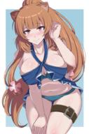 artist:artist_request character:raphtalia copyright:tate_no_yuusha_no_nariagari general:1girls general:animal_ears general:bangs general:bikini general:blue_bikini general:blunt_bangs general:blush general:brown_hair general:cleavage general:flower general:hair_flower general:hair_ornament general:half-closed_eyes general:large_breasts general:leaning_forward general:looking_at_viewer general:navel general:ponytail general:purple_eyes general:raccoon_ears general:sidelocks general:smile general:swimsuit general:thigh_strap general:thighs technical:grabber // 664x1000 // 492.4KB