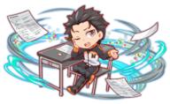 character:natsuki_subaru copyright:crash_fever copyright:isekai_quartet copyright:re:zero_kara_hajimeru_isekai_seikatsu general:1boy general:anime_coloring general:artist_request general:black_footwear general:black_hair general:black_pants general:black_sleeves general:brown_eyes general:chair general:chibi general:chibi_only general:collared_jacket general:colored_shoe_soles general:desk general:dot_nose general:eraser general:floating general:floating_object general:full_body general:hand_on_own_cheek general:hand_on_own_face general:holding general:holding_pencil general:jacket general:male_focus general:multicolored_clothes general:multicolored_jacket general:official_art general:official_style general:one_eye_closed general:open_hand general:orange_sleeve_cuffs general:orange_stripes general:outline general:pants general:papers general:pencil general:red_outline general:school_chair general:school_desk general:shoe_soles general:shrugging general:single_vertical_stripe general:sleeve_cuffs general:solo general:square general:striped_clothes general:striped_pants general:striped_sleeves general:tachi-e general:teeth general:tongue general:track_jacket general:track_pants general:transparent_background general:two-sided_fabric general:two-sided_jacket general:two-tone_footwear general:upper_teeth_only general:vertical-striped_clothes general:vertical-striped_pants general:vertical-striped_sleeves meta:game_cg meta:third-party_source technical:grabber // 1300x800 // 207.1KB