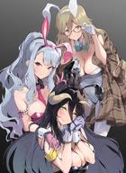 artist:midnamana character:akane_(blue_archive) character:akane_(bunny)_(blue_archive) character:albedo character:hara_yumi character:shijou_takane copyright:blue_archive copyright:idolmaster copyright:idolmaster_(classic) copyright:idolmaster_million_live! copyright:overlord_(maruyama) general:3girls general:alternate_costume general:animal_ears general:black_leotard general:blush general:breasts general:cleavage general:crossover general:demon_horns general:detached_collar general:fake_animal_ears general:glasses general:gloves general:gradient_background general:grey_gloves general:horns general:large_breasts general:leotard general:looking_at_viewer general:multiple_girls general:official_alternate_costume general:own_hands_together general:palms_together general:pink_gloves general:playboy_bunny general:rabbit_ears general:red_leotard general:simple_background general:smile general:voice_actor_connection general:white_gloves general:white_leotard general:wrist_cuffs meta:absurdres meta:highres technical:grabber // 2986x4096 // 1.6MB