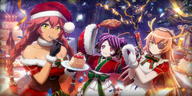 character:cz2128_delta character:lupusregina_beta technical:grabber unknown:3girls unknown:Hat unknown:Tan unknown:christmas unknown:entoma_vasilissa_zeta unknown:green_eyes unknown:highres unknown:multiple_girls unknown:official_art unknown:overlord_(maruyama) unknown:red_eyes unknown:red_hair unknown:santa_hat unknown:tagme unknown:yellow_eyes // 2048x1024 // 1.6MB