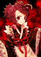 character:entoma_vasilissa_zeta copyright:overlord_(maruyama) general:1girl general:insect_girl general:kimono general:looking_at_viewer general:maid general:monster_girl general:red_background general:smile general:unusual_pupils tagme technical:grabber // 700x964 // 717.7KB