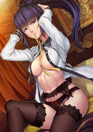 artist:leaf98k character:narberal_gamma copyright:madhouse copyright:overlord_(maruyama) general:black_panties general:bow_panties general:breasts general:buttons general:curtains general:fringe general:garter_belt general:garter_straps general:girl general:hair_ribbon general:holding general:indoors general:lace general:lace-trimmed_thighhighs general:light_erotic general:long_hair general:looking_away general:midriff general:mouth_hold general:navel general:no_bra general:open_clothes general:panties general:pillow general:ponytail general:purple_hair general:ribbon_(ribbons) general:room general:shadow general:single general:sitting general:tall_image general:thighhighs general:underwear tagme technical:grabber // 800x1132 // 236.5KB