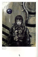 artist:nihei_tsutomu character:killy character:mori_(blame!) copyright:blame! general:1boy general:against_wall general:armor general:balloon general:black_bodysuit general:black_hair general:bodysuit general:building general:expressionless general:industrial_pipe general:looking_at_viewer general:male_focus general:ruins general:scar general:solo general:uniform general:upper_body general:wire meta:highres meta:photoshop_(medium) technical:grabber // 1272x1889 // 640.3KB