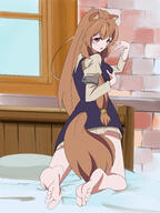 artist:jmpdwgtdw938 character:raphtalia copyright:tate_no_yuusha_no_nariagari general:1girl general:animal_ears general:barefoot general:blush general:brown_hair general:feet general:foot_focus general:grabbing_own_breast general:long_hair general:looking_at_viewer general:looking_back general:parted_lips general:pink_eyes general:soles general:tail general:toes meta:absurdres meta:highres technical:grabber // 2400x3200 // 2.4MB