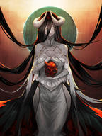 artist:bamuth character:albedo copyright:overlord_(maruyama) general:1girl general:black_feathers general:black_hair general:black_wings general:bone general:breasts general:demon_girl general:dress general:feathered_wings general:feathers general:female general:holding_object general:holding_skull general:horns general:long_hair general:red_eyes general:skull general:slit_pupils general:succubus general:two-tone_eyes general:white_dress general:wings general:yellow_eyes genre:monster_girl medium:high_resolution tagme technical:grabber // 900x1202 // 982.1KB