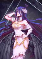 artist:moni158 character:albedo copyright:overlord_(maruyama) general:1girl general:black_feathers general:black_wings general:breasts general:cleavage general:dress general:elbow_gloves general:feathers general:gloves general:gold_trim general:hand_on_hip general:horns general:pose general:purple_hair general:solo general:white_dress general:wings general:yellow_eyes meta:absurdres meta:commentary meta:highres technical:grabber // 2893x4092 // 7.1MB