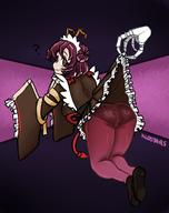 character:ainz_ooal_gown character:entoma_vasilissa_zeta copyright:overlord_(maruyama) general:1girl general:? general:antennae general:arthropod_girl general:artist_name general:ass general:black_footwear general:brown_kimono general:closed_mouth general:clothes_lift general:disembodied_limb general:double_bun general:extra_pupils general:fangs general:from_behind general:hair_bun general:japanese_clothes general:jewelry general:kimono general:kimono_lift general:klostars general:lifted_by_another general:lifting_person general:looking_back general:maid general:maid_headdress general:mary_janes general:monster_girl general:pantyhose general:purple_background general:purple_hair general:purple_pantyhose general:red_eyes general:ring general:shoe_soles general:shoes general:short_hair general:simple_background general:skeletal_hand general:skin_fangs general:sleeves_past_wrists general:smile meta:absurdres meta:commentary meta:english_commentary meta:highres technical:grabber // 2377x3000 // 567.0KB