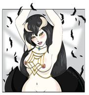 character:albedo copyright:overlord_(maruyama) general:breasts general:gold_jewelry general:horns general:nipple_piercing general:yellow_eyes tagme technical:grabber // 4510x4788 // 2.4MB