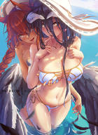 character:albedo character:lupusregina_beta copyright:overlord_(maruyama) general:2girls general:ahoge general:animal_ear_fluff general:animal_ears general:bikini general:black_feathers general:black_hair general:black_wings general:blush general:braid general:breast_grab general:breasts general:cleavage general:demon_girl general:demon_horns general:demon_wings general:feathered_wings general:grabbing general:grabbing_from_behind general:horns general:large_breasts general:long_hair general:looking_at_viewer general:low_wings general:mitsu_(mitsu_art) general:multiple_girls general:navel general:red_hair general:single_braid general:slit_pupils general:swimsuit general:wings general:yellow_eyes general:yuri metadata:commentary_request tagme technical:grabber // 658x900 // 549.6KB