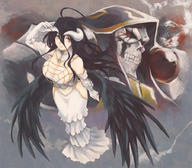 character:ainz_ooal_gown character:albedo copyright:overlord_(maruyama) general:1boy general:1girl general:black_hair general:black_wings general:breasts general:cleavage general:female general:horns general:large_breasts general:long_hair general:male general:wings general:yellow_eyes tagme technical:grabber // 900x788 // 230.1KB