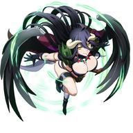 character:albedo character:naga_the_serpent copyright:slayers game:overlord:_mass_for_the_dead general:1girl general:black_hair general:breasts general:cleavage general:cosplay general:crossover general:demon_girl general:demon_horns general:hair_between_eyes general:horns general:large_breasts general:long_hair general:naga_the_serpent_(cosplay) general:official_art general:revealing_clothes general:simple_background general:smile general:white_background general:yellow_eyes technical:grabber // 1024x1024 // 142.8KB