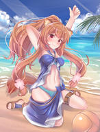 artist:aisha_(rfrm) character:raphtalia copyright:tate_no_yuusha_no_nariagari general:1girl general:animal_ear_fluff general:animal_ears general:arms_up general:ball general:beach general:beachball general:bikini general:blue_bikini general:blue_sky general:blush general:breasts general:brown_footwear general:brown_hair general:cloud general:day general:groin general:halterneck general:head_tilt general:long_hair general:looking_at_viewer general:medium_breasts general:navel general:ocean general:outdoors general:ponytail general:raccoon_ears general:raccoon_girl general:raccoon_tail general:red_eyes general:sandals general:sarong general:shadow general:sitting general:sky general:smile general:solo general:stomach general:stretching general:swimsuit general:tail general:thigh_strap general:thighs general:wariza general:water meta:absurdres meta:commentary_request meta:highres meta:md5_mismatch meta:partial_commentary technical:grabber // 2680x3534 // 6.4MB