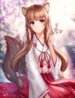 artist:gigamessy character:raphtalia copyright:tate_no_yuusha_no_nariagari general:1girl general:alternate_costume general:animal_ear_fluff general:animal_ears general:artist_name general:blurry general:blurry_background general:brown_hair general:collarbone general:flower general:hair_tubes general:hakama general:hakama_short_skirt general:hakama_skirt general:holding general:holding_flower general:japanese_clothes general:long_hair general:miko general:patreon_username general:pink_eyes general:raccoon_ears general:raccoon_girl general:raccoon_tail general:red_hakama general:sitting general:skirt general:smile general:solo general:tail general:tail_wagging general:wide_sleeves meta:commentary technical:grabber // 773x1000 // 1.2MB