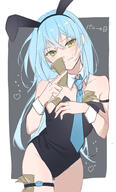 artist:white_lily831 character:rimuru_tempest copyright:tensei_shitara_slime_datta_ken general:1other general:androgynous general:animal_ears general:arm_strap general:black_hairband general:black_leotard general:blue_hair general:blue_necktie general:border general:closed_mouth general:collarbone general:cowboy_shot general:detached_collar general:fake_animal_ears general:hair_between_eyes general:hairband general:head_tilt general:leotard general:long_hair general:looking_at_viewer general:necktie general:outside_border general:playboy_bunny general:rabbit_ears general:sketch general:smile general:solo general:standing general:strapless general:strapless_leotard general:thigh_gap general:thigh_strap general:very_long_hair general:white_border general:wing_collar general:wrist_cuffs general:yellow_eyes meta:highres technical:grabber // 1447x2388 // 1.3MB