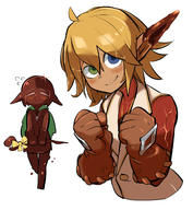 artist:チラリズン character:aura_bella_fiora character:mare_bello_fiore copyright:overlord_(maruyama) general:1girl general:blonde_hair general:dark_elf general:highres general:pointy_ears tagme technical:grabber unknown:1boy unknown:blue_eyes unknown:elf unknown:gloves unknown:green_eyes unknown:siblings unknown:tirarizun unknown:twins unknown:white_background // 1172x1271 // 695.6KB