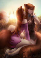 artist:axsens character:holo character:raphtalia copyright:spice_and_wolf copyright:tate_no_yuusha_no_nariagari general:animal_ears general:crossover general:dress general:see_through general:tail general:tattoo general:torn_clothes general:yuri technical:grabber // 3532x5000 // 1.9MB