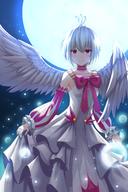 artist:user_yfus3355 character:fitoria_(tate_no_yuusha_no_nariagari) copyright:tate_no_yuusha_no_nariagari general:1girl general:antenna_hair general:bird_wings general:choker general:closed_mouth general:collarbone general:detached_sleeves general:dress general:feathered_wings general:full_moon general:layered_dress general:long_dress general:long_sleeves general:looking_at_viewer general:moon general:night general:outdoors general:red_eyes general:short_hair general:silver_hair general:sleeveless general:sleeveless_dress general:smile general:solo general:standing general:striped_sleeves general:white_dress general:white_wings general:wings meta:absurdres meta:bad_id meta:bad_pixiv_id meta:highres technical:grabber // 4000x6000 // 13.5MB