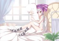 artist:yiran_kuxiao character:shalltear_bloodfallen copyright:overlord_(maruyama) general:1196468508 general:1girl general:bonnet general:bow general:female general:female_only general:female_solo general:long_hair general:looking_at_viewer general:naked_socks general:pillow general:red_eyes general:silver_hair general:sitting general:smile general:socks general:solo general:striped general:striped_socks tagme technical:grabber // 1027x724 // 438.9KB