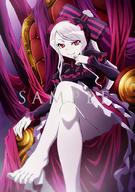 character:shalltear_bloodfallen copyright:overlord_(maruyama) general:1girl general:barefoot general:bow general:fang general:feet general:hair_bow general:lavender_hair general:legs_crossed general:long_hair general:looking_at_viewer general:ponytail general:red_eyes general:sitting general:smile general:throne general:toes general:vampire tagme technical:grabber // 717x1020 // 816.3KB