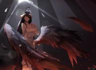 character:albedo copyright:overlord_(maruyama) general:1girl general:ahoge general:black_feathers general:black_hair general:black_wings general:closed_mouth general:demon_girl general:demon_horns general:dress general:feathered_wings general:feathers general:frown general:highres general:horns general:light_rays general:long_hair general:low_wings general:sleeveless general:slim_(sl1m_skull) general:slit_pupils general:solo general:standing general:white_dress general:white_horns general:wings general:yellow_eyes metadata:absurdres technical:grabber // 5640x4143 // 13.9MB