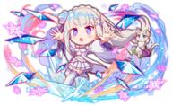 character:emilia_(re:zero) character:puck_(re:zero) copyright:crash_fever copyright:isekai_quartet copyright:re:zero_kara_hajimeru_isekai_seikatsu general:1boy general:1girl general:animal_ear_fluff general:anime_coloring general:aqua_eyes general:aqua_pupils general:arm_up general:artist_request general:bag general:bare_shoulders general:blunt_bangs general:boots general:braid general:breasts general:bright_pupils general:buttons general:chibi general:closed_mouth general:coattails general:collar general:crown_braid general:detached_sleeves general:diamond_(gemstone) general:dot_nose general:double-breasted general:dress general:ear_down general:earrings general:elf general:fluff general:front_slit general:full_body general:furisode_sleeves general:gold_earrings general:grey_cat general:grey_fur general:grey_hair general:grey_tail general:hair_ornament general:ice general:jewelry general:knee_boots general:lace general:lace-trimmed_collar general:lace-trimmed_sleeves general:lace-trimmed_thighhighs general:lace_trim general:large_breasts general:lens_flare general:light_particles general:long_hair general:long_sidelocks general:long_sleeves general:official_art general:official_style general:open_hands general:open_mouth general:outline general:outstretched_arms general:pleated_skirt general:pointy_ears general:purple_bag general:purple_eyes general:purple_thighhighs general:red_outline general:ribbon general:shoe_soles general:shoulder_bag general:sidelocks general:simple_background general:single_earring general:skirt general:smile general:snow general:snowflakes general:solo_focus general:sparkle general:spirit general:spread_arms general:tachi-e general:thick_eyebrows general:thighhighs general:thighs general:transparent_background general:two-tone_fur general:two-tone_tail general:underbust general:v-shaped_eyebrows general:very_long_hair general:watermark general:white_collar general:white_dress general:white_footwear general:white_fur general:white_pupils general:white_skirt general:white_tail general:wide_sleeves general:x_hair_ornament meta:game_cg meta:third-party_source technical:grabber // 1300x800 // 328.2KB