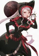 artist:so-bin character:shalltear_bloodfallen copyright:overlord_(maruyama) general:1girl general:bonnet general:cellphone general:dress general:gothic_lolita general:grey_hair general:hand_on_hip general:lolita_fashion general:long_hair general:looking_at_viewer general:nail_polish general:open_mouth general:phone general:red_eyes general:red_nails general:sharp_teeth general:simple_background general:smartphone general:solo general:teeth general:white_background meta:highres tagme technical:grabber // 1000x1414 // 203.4KB