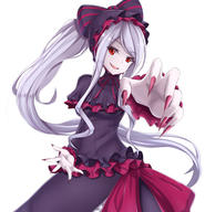 artist:to_kinji character:shalltear_bloodfallen copyright:overlord_(maruyama) general:1girl general:bangs general:bow general:breasts general:dress general:eyebrows_visible_through_hair general:fang general:fingernails general:frilled_dress general:frills general:gothic_lolita general:lolita_fashion general:long_hair general:looking_at_viewer general:medium_breasts general:ponytail general:red_eyes general:sharp_fingernails general:silver_hair general:simple_background general:smile general:solo general:vampire general:very_long_hair general:white_background meta:commentary_request tagme technical:grabber // 927x960 // 392.1KB