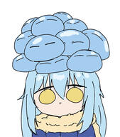 artist:chocoeiru character:rimuru_tempest character:rimuru_tempest_(slime) copyright:tensei_shitara_slime_datta_ken general:1girl general:6+others general:blue_hair general:blue_jacket general:closed_mouth general:doodles general:expressionless general:fur_scarf general:jacket general:long_hair general:multiple_others general:on_head general:portrait general:simple_background general:slime_(creature) general:slime_on_head general:time_paradox general:white_background general:yellow_eyes meta:commentary_request technical:grabber // 852x969 // 386.0KB